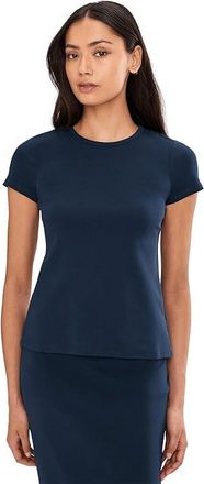 Vince Camuto Short Sleeve Shirt with Keyhole Back Womens Clothing Classic Navy : XL, Cotton/Spandex