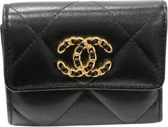 Chanel Pre-owned Leren Portemonnee - Dames - Vintage Accessoires - Zwart - ONE Size - Leer - Vintage