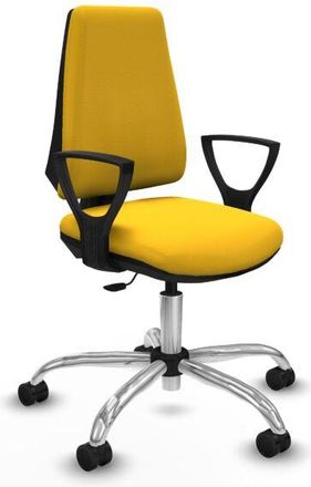 Piqueras y Crespo Piqueras Y Crespo - Elche Cp Similpiel Amarillo Brazos Fijos Base Cromada Ruedas Nailon 65mm