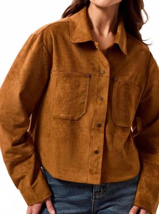 Tribal Womens Flowy Suede Shacket In Hazelwood