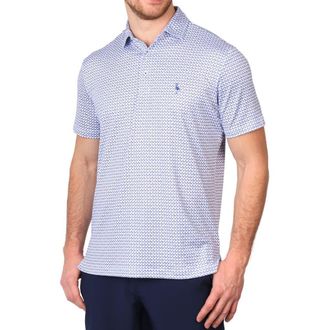 Tailorbyrd Abstract Geo Print Performance Polo in Blue at Nordstrom Rack, Size Xx-Large