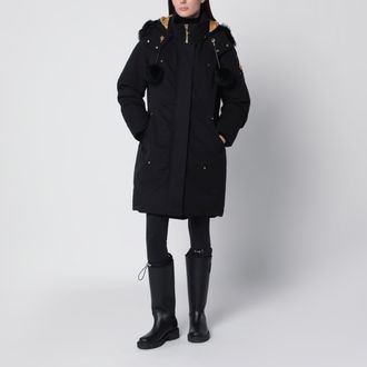Moose Knuckles Stirling Original black parka in cotton and recycled nylon