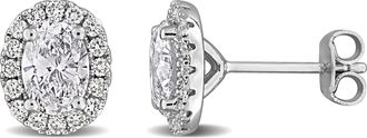 Mimi & Max Lab Grown Diamond Stud Earrings Sterling Silver 1 3/8 to 2ct TDW