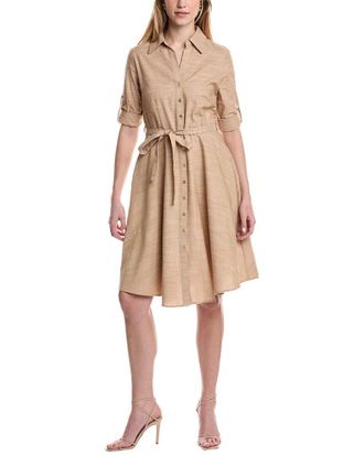 Sharagano Tie Waist Shirtdress
