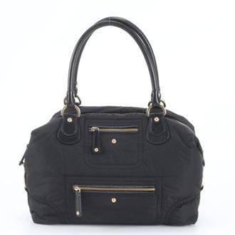 Tod's Black Leather Nylon Handbag Shoulder Bag Tote Bag (Pre-Owned)
