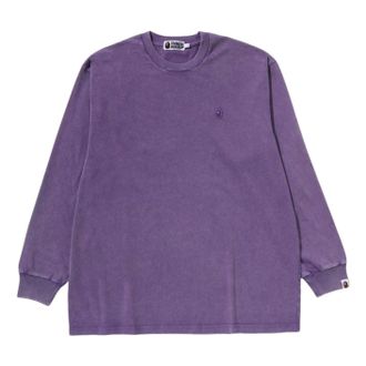 A Bathing Ape Garment Dye One Point Relaxed Fit LS T-Shirt Purple 1L80-111-303-PUR