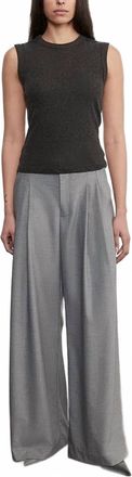 Enza Costa Cashmere New Classic Sleeveless Crew Tank Top In Smoke