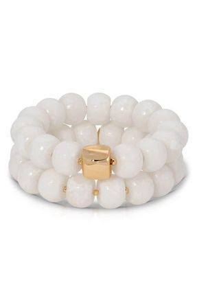 Ettika Set of 2 Power Bead Stackable Bracelets in Bone at Nordstrom