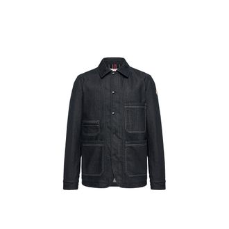 Moncler Moncler Haderu Denim Mid-length Shirt Jacket, Men, Blue, Size: 1