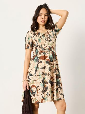 Fat Face FatFace Nora Ivory Batik Regular Jersey Dress