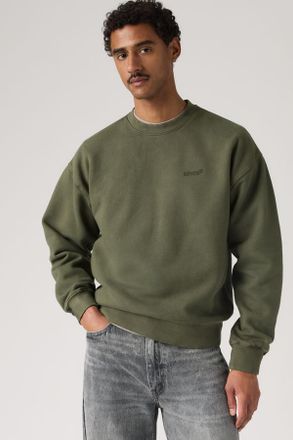 Levi's Authentic Crewneck Sweatshirt - Hombre - 2XL - Green / Garment Dye Deep Depths