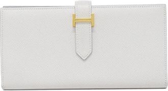 Herm&egrave;s White Epsom Leather Long Wallet (Bi-Fold) (Pre-Owned)