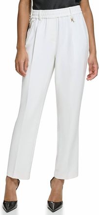 Karl Lagerfeld Womens Pleated Straight-Leg Pant In Soft White