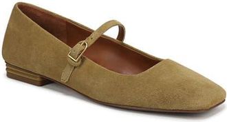 Franco Sarto Tinsley Square Toe Mary Jane Flat in Mustard Brown at Nordstrom, Size 7.5