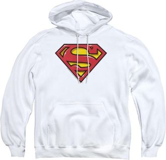 Gildan Superman Airbrush Shield Adult Pull Over Hoodie / Hooded Sweatshirt