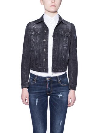 Dsquared2 Womens Jacket With Studs - Dark Grey Metal - Size EU 34 (Womens)