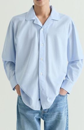 Scalpers Striped Oxford Shirt in Skybluestripes at Nordstrom, Size X-Large