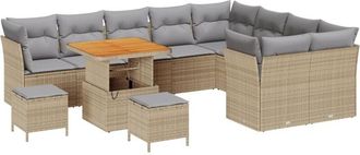 vidaXL Vidaxl - Garden Sofa Set 12 pcs Beige and light grey 80 x 80 x 71 cm