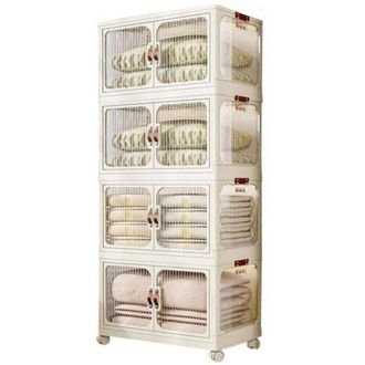 Trade Shop Trade Shop - Scatola Portaoggetti Contenitori Salva Spazio Quattro Strati Ruote E Coperchio