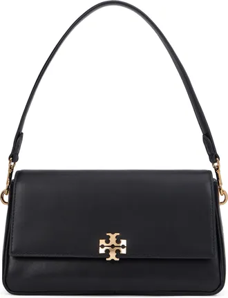 Tory Burch Womens Handbag Charlie Black Leather Cow Hide Handbags Hand Bags