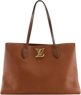 Louis Vuitton Pre-owned Lockme Shopper Calf Tote bag - Dames - Vintage Shopper - Bruin - ONE Size - Leer - Vintage