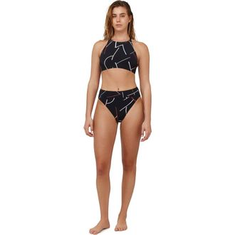 Free Sport By Gottex Kai High Neck Bikini Top in Multi Black at Nordstrom, Size 14