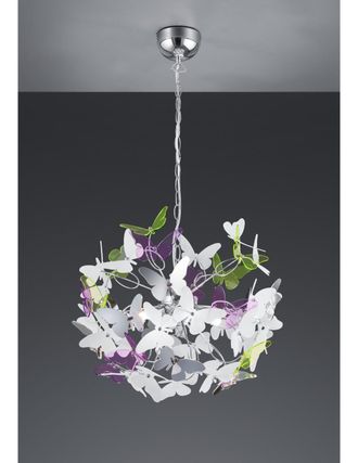 Reality Reality Leuchten - Mariposa Suspensi&oacute;n 4xg9 Cromo Multicolor Mariposas &Oslash;50 Cm Trio Iluminaci&oacute;n