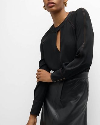 Veronica Beard Tena Top In Black