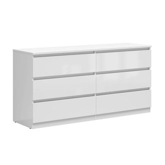 Petits Meubles C&oacute;moda 6 cajones paneles de aglomerado blanco