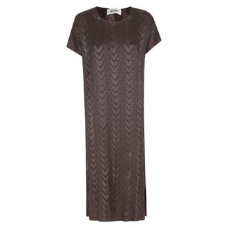 Meimeij Midi Dresses, female, Brown, Size: S Pleated Midi Dress