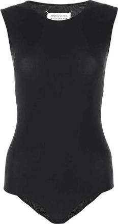 Maison Margiela Mouwloze Bodysuit met Gepadde Schouders - Dames - Bodies - Zwart - 2XS - Tops