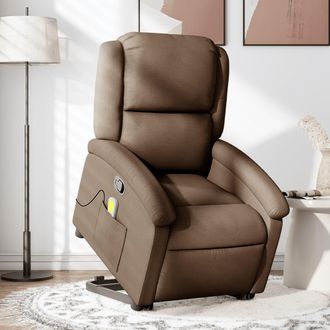 vidaXL Vidaxl - Silla De Masaje Reclinable De Pie De Tela Marr&oacute;n