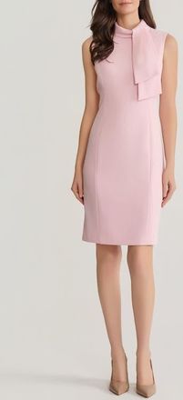 Kasper Neck Tie Sleeveless Sheath Dress in Tutu Pink at Nordstrom, Size 10P