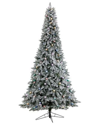 Nearly Natural 9.5Ft. Flocked British Columbia Mountain Fir Artificial Christmas Tree