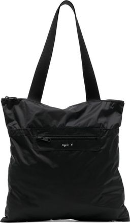 agn&egrave;s b. logo-print tote bag - unisex - Nylon - OS - Black