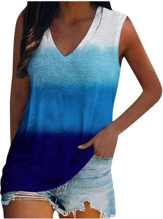 Generic Cotton Vest Tops For Women Uk Ladies Vest Tops Land Of The Because Of Flag Tank Women Stripes Graphic Sleeveless Tank Loose Fit Top Women (Purple, XL)