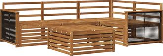 vidaXL Conjunto De Sof&aacute;s De Exterior 5 Uds. Natural Vidaxl