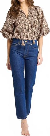 Mille Charlie Floral Top In Cocoa Floral