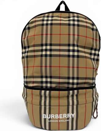 Burberry Beige Nylon Leather Backpack Sling Bag (Pre-Owned)