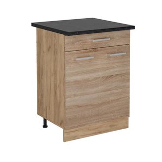 Vicco Mueble Bajo De Cocina R-line, Sonoma, 60 Cm Con Caj&oacute;n, Et Antracita