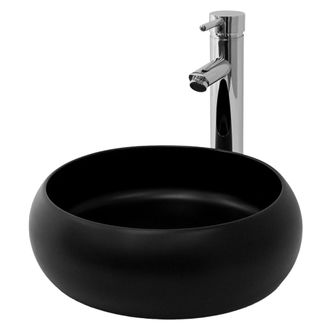 ML Design Lavabo cer&aacute;mica juego drenaje negro lavamanos encimera