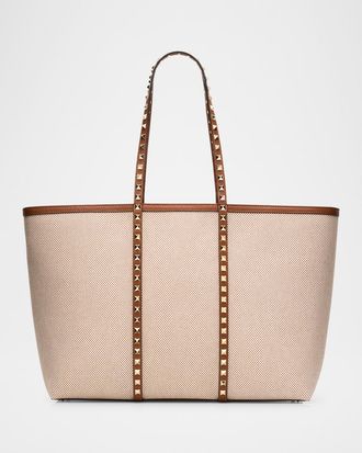 Valentino Garavani Rockstud Medium Canvas Tote Bag