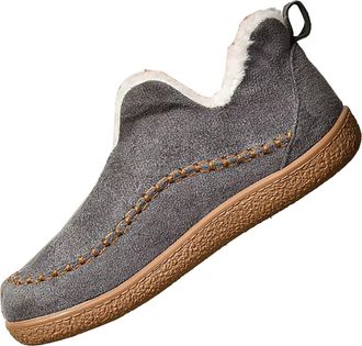 Generic Winter Boots Women Ankle Boots Warm Cotton Shoes Border Large Size Flat Solid Colour Velvet Thickened Boots Boots Ladies Knee High Wide Fit (Grey, 7.5