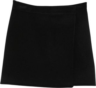 Semicouture Wool Wrap A-line Skirt - Dames - Korte rokken - Zwart - L - Wol - Rokken