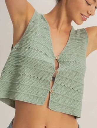HYFVE Slip Into Summer Top In Sage Green