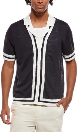 Onia Linen Knit Camp Shirt