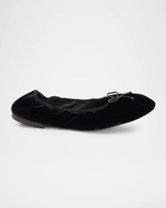 Stuart Weitzman Nia Velvet Ballerina Flats