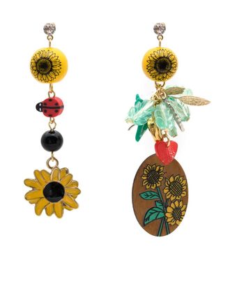 Amir Slama sunflower-motif drop earrings - Multicolour