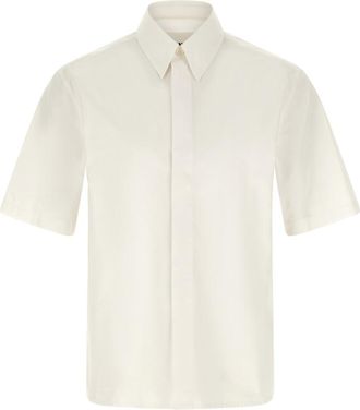 Jil Sander White Logo Embroidery Shirt