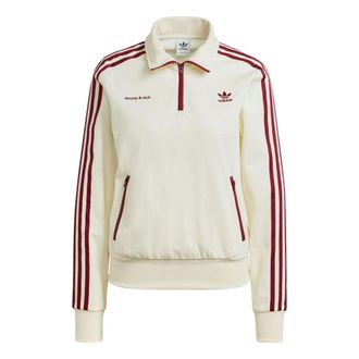 adidas (WMNS) adidas x Sporty & Rich Half-Zip Track Jackets White IB2157